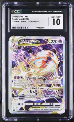 DEOXYS VSTAR Crown Zenith Holo Trainer Gallery #GG46 CGC 10 Pokemon [Nostalgium] - Image 1