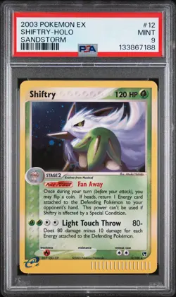 2003 Pokemon EX Sandstorm #12 Shiftry Holo PSA 9 Mint Grass Dark - Image 1