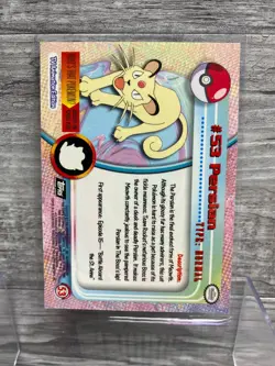 Persian #53 Topps Series 1 TV Animation Edition Black Label Pokemon TCG 1999 - Image 2