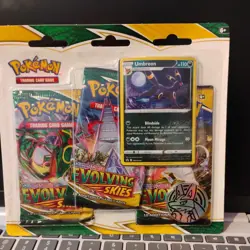 Pokemon Evolving Skies 3 Pack Blister Umbreon New Sealed - Image 1