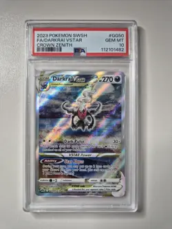 PSA 10 Darkrai VSTAR GG50/GG70 Crown Zenith Galarian Gallery Pokemon GEM MINT - Image 1