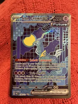 Pokemon TCG Prismatic Evolutions Iron Crown EX 158/131 Special Illustration M/NM - Image 1