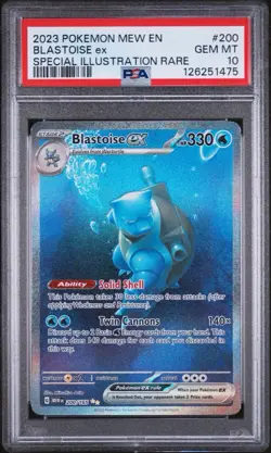 2023 POKEMON MEW EN-151 SPECIAL ILLUSTRATION RARE #200 BLASTOISE EX PSA 10 - Image 1