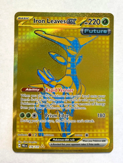 Pokemon Prismatic Evolutions - IRON LEAVES EX - GOLD HYPER RARE - 176/131 - NM - Image 1