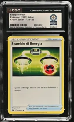 GUINNESS WORLD RECORD 1 OF 1 Energy Switch Pokemon (2023) Crown Zenith 129/159 - Image 1