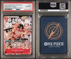 PSA 10 - 2023 ONE PIECE OP02 #013 PORTGAS D. ACE MANGA ALTERNATE ART - Image 3