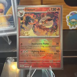 Pokemon Flareon Master Ball Reverse Holo Card 013/131 Prismatic Evolutions NM - Image 2