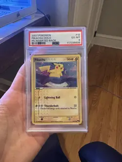 Pokemon Pop Series 5 Pikachu #12 Holo Card Inverted Back, PSA 6 Half Swirl - Image 1