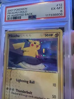Pokemon Pop Series 5 Pikachu #12 Holo Card Inverted Back, PSA 6 Half Swirl - Image 3
