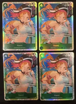 One Piece Op14-031 Nami SR 4 Cards Lot The Azure Sea’s Seven Eng - Image 1