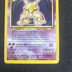 Pokemon Alakazam 1/102 Base Set Holo Unlimited Rare Card - Image 3
