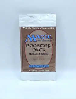 Magic The Gathering Unlimited Edition Booster Pack Empty No Cards - Ripped - Image 1