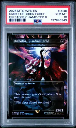 2025 MTG Final Fantasy Diabolos Guardian Force Top 8 Foil 0040 PSA 10 Gem Mint - Image 1