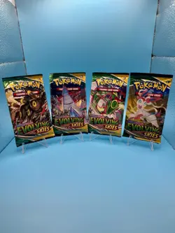 Pokemon TCG Evolving Skies Booster Packs - Complete Art Set of 4 Sealed Packs 🔥 820650808777 - Image 1