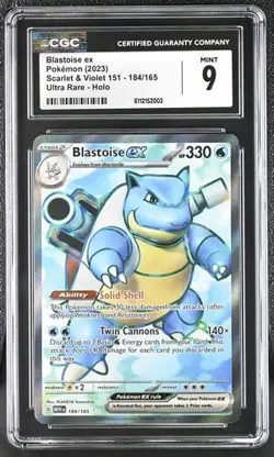 Blastoise EX *CGC 9* Ultra Rare *Scarlet & Violet 151* #184 *2023* Pokemon - Image 1