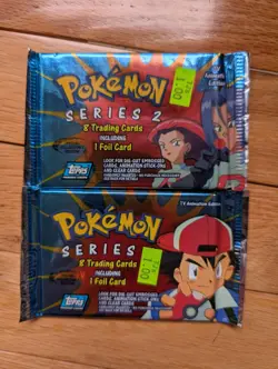 2x Topps 2000 Pokemon TV Animation Series 2 Booster Packs SEALED - Image 1