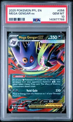 2025 POKEMON PFL EN-PHANTASMAL FLAMES #056 MEGA GENGAR EX PSA 10 - Image 3