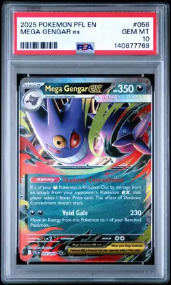 2025 POKEMON PFL EN-PHANTASMAL FLAMES #056 MEGA GENGAR EX PSA 10 - Image 5