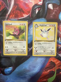 Pokemon TCG Jigglypuff 1st Edition 54/64 Jungle + Wigglytuff Non Holo 32/64 LP - Image 1