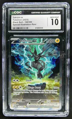 2025 Pokemon Black Bolt Zekrom ex Special Illustration Rare #166/086 CGC 10 - Image 1