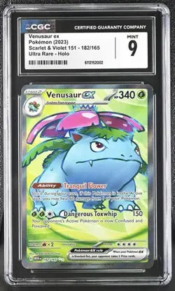 Venusaur EX *CGC 9* Ultra Rare *Scarlet & Violet 151* #182 *2023* Pokemon - Image 1