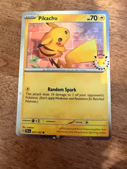 Fart Swirl Pikachu 051/162 30th Anniversary Pokemon Day Stamp Cosmos Holo + Coin - Image 3