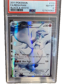 2011 POKEMON B&W #113 FULL ART/RESHIRAM PSA 8 - Image 1