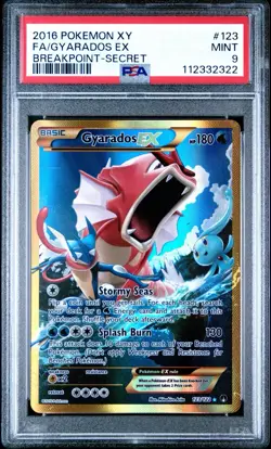 Pokemon XY Breakpoint Gyarados EX Secret Rare Holo 123/122 PSA 9 - Image 1