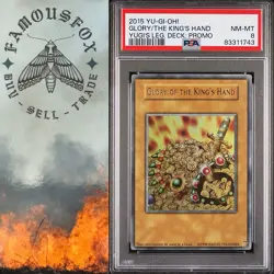2015 Yugioh Glory Of The King’s Hand Legendary Deck Promo Holo PSA 8 NM-MT - Image 1