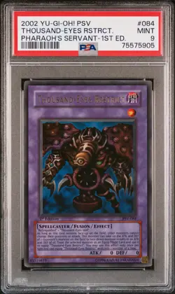 2002 YU-GI-OH! PSV-PHARAOH'S SERVANT 1ST ED #084 THOUSAND-EYES RESTRICT PSA 9 - Image 2