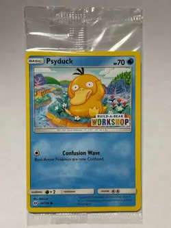 2019 Build-a-Bear Exclusive Psyduck Pokemon Promo Card SEALED NEW - Image 1