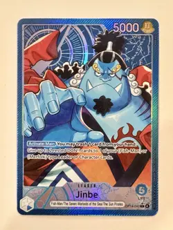 Jinbe OP14-040 Leader Alternate Art Azure Sea's Seven One Piece Card English NM - Image 1