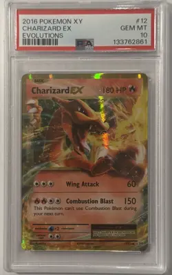 2016 Pokemon Charizard-EX XY Evolutions Holo Rare Card 12/108 PSA 10 Gem Mint - Image 1