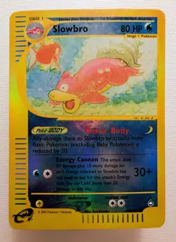 2002 Pokemon Aquapolis Slowbro Rare Reverse Holo Card - Image 1