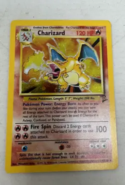 Pokemon TCG Charizard Base Set 2 Holo Unlimited Rare Card 4/130 1995. 1999-2000 - Image 1