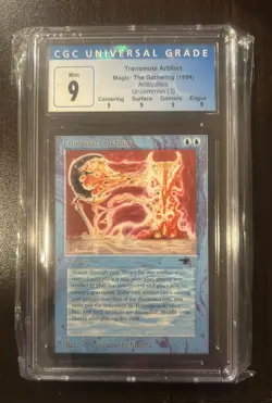 Magic the Gathering Antiquities Transmute Artifact CGC 9 MTG Graded - Image 1