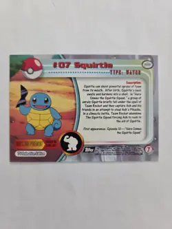 Squirtle #07 Topps Series 1 Holo Foil Pokemon Black Logo TV - Image 4