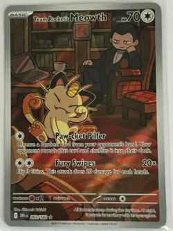 Pokemon Team Rocket's Meowth Illustration Rare 203/182 SV10: Destined Rivals NM - Image 1