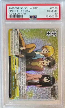 ATTACK ON TITAN PSA 10 2015 WEISS SCHWARZ SINCE THAT DAY AOT/S35-RRR #E028 - Image 1