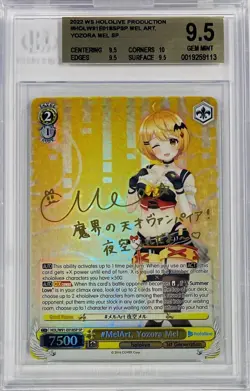 Weiss Schwarz Hololive Mel HOL/W91-E018SP SP Gold Foil Signed BGS 9.5 English - Image 1