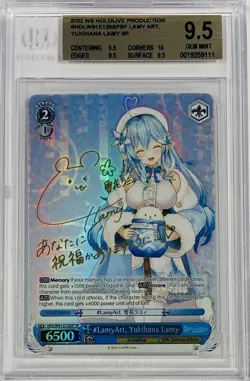 Weiss Schwarz Hololive Lamy HOL/W91-E126SP SP Gold Foil Signed BGS 9.5 English - Image 1