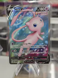 Mew V Full Art 250/264 SWSH08 Fusion Strike Holo NM Pokemon Card - Image 1