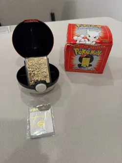 Pokemon 23K Gold Plated MEWTWO Trading Card 1999 w/ Pokemon Ball, Box and COA - Image 1