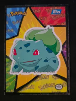 Pokemon Card - Bulbasaur Topps Sticker Puzzle Blue Logo - Image 1