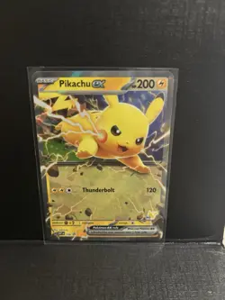 Pokemon Pikachu EX Holo Rare Thunderbolt 200 HP Battle Academy 2024 Card 106 - Image 1
