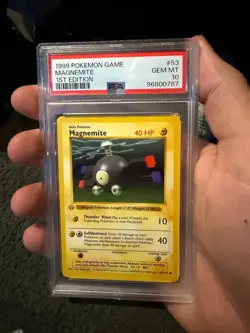 Base Set 1st Edition MAGNEMITE #53/102 PSA 10 GEM MINT 1999 Pokemon Card Game - Image 1