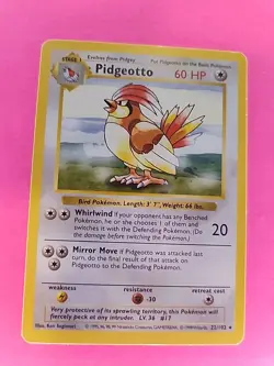 Pidgeotto Shadowless Base Set Pokemon Card WOTC - Image 1