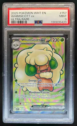 2025 Pokemon White Flare Whimsicott ex Ultra Rare #157/086 PSA 9 - Image 1