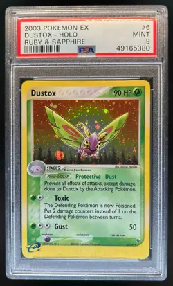 2003 Pokemon EX Ruby & Sapphire Dustox Holo #6/109 PSA 9 - Image 1