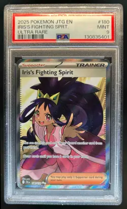 2025 Pokemon Journey Together Iris's Fighting Spirit #180/159 PSA 9 - Image 1